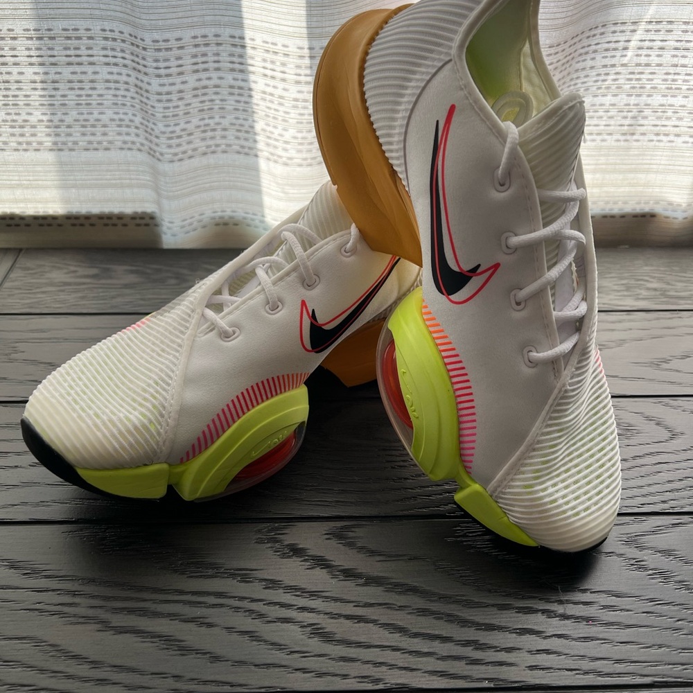 Nike White and Neon Yellow Sneakers